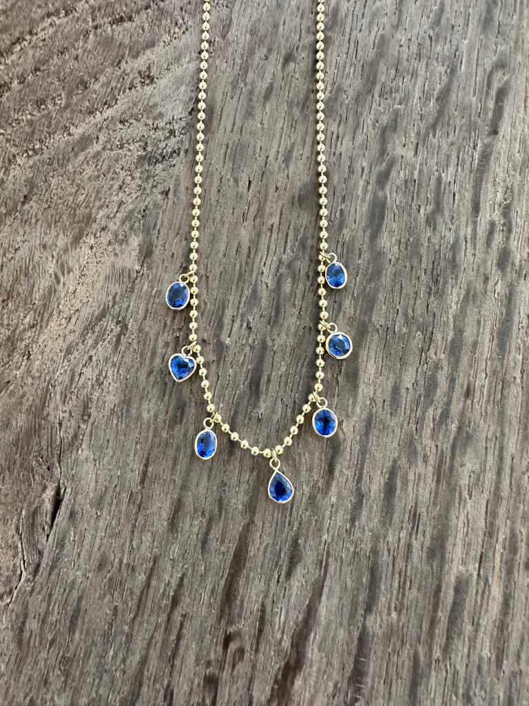 18k Blue Sapphire Necklace