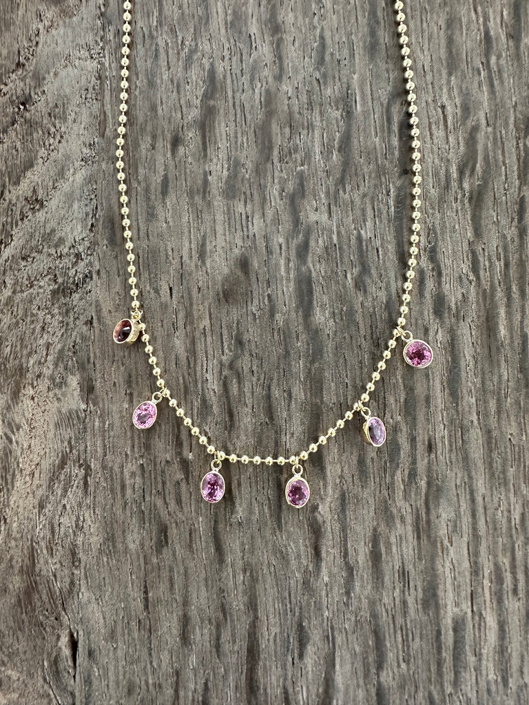 Luxurious 18K Pink Spinel Necklace