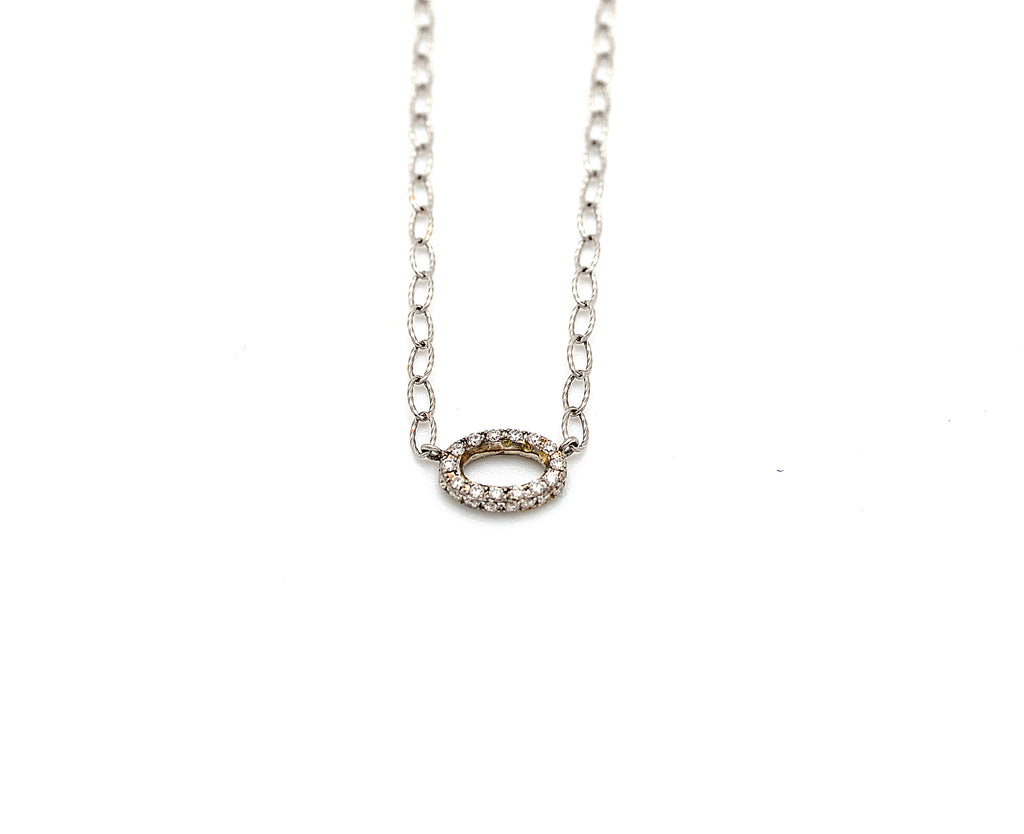 18K White Gold Oval Link Chain
