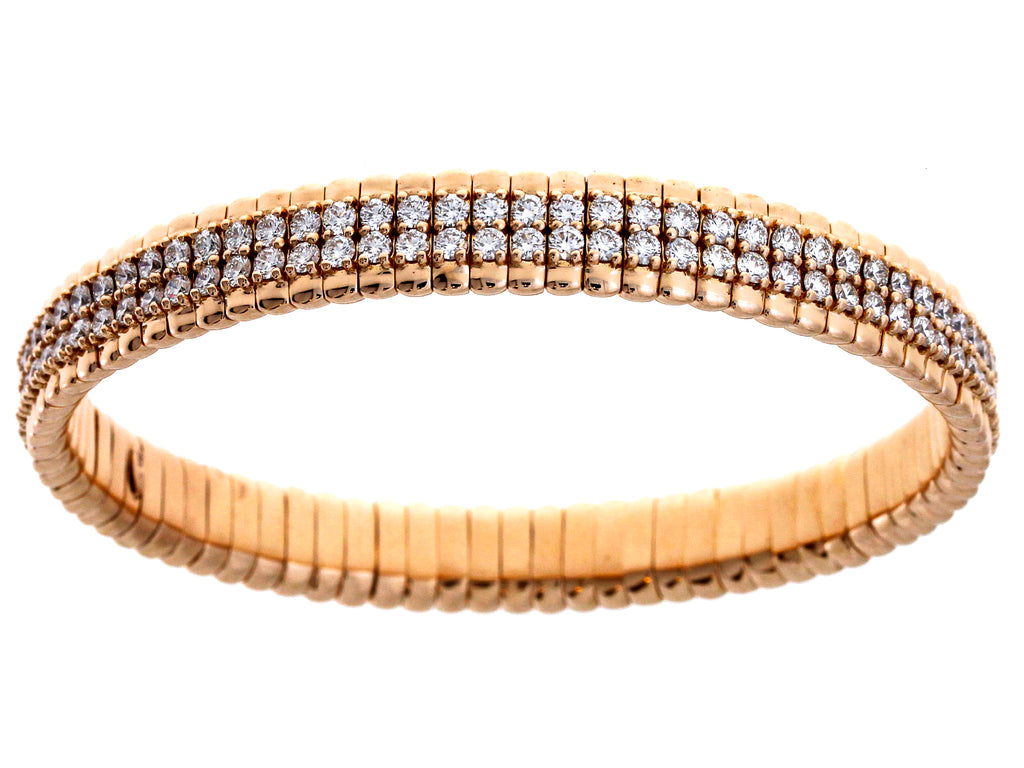 18k Diamond Tennis Cuff Stretchy Bracelets