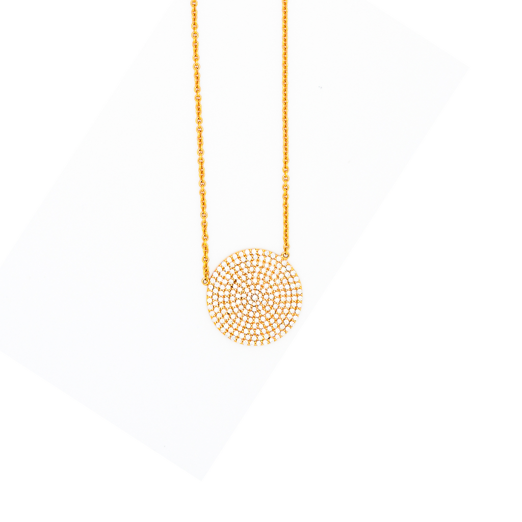 18k White, Rose or Yellow Gold Disc Necklaces
