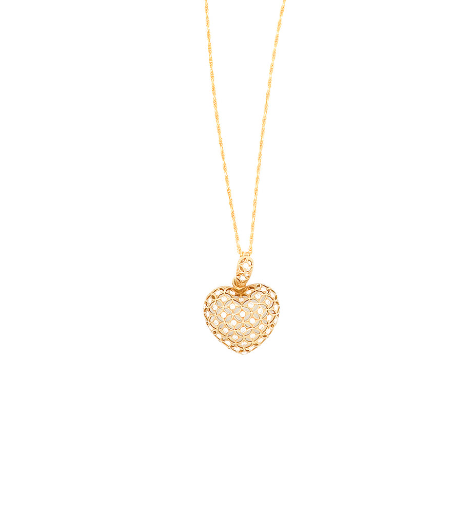 18k Yellow Gold .71ct Heart Necklace