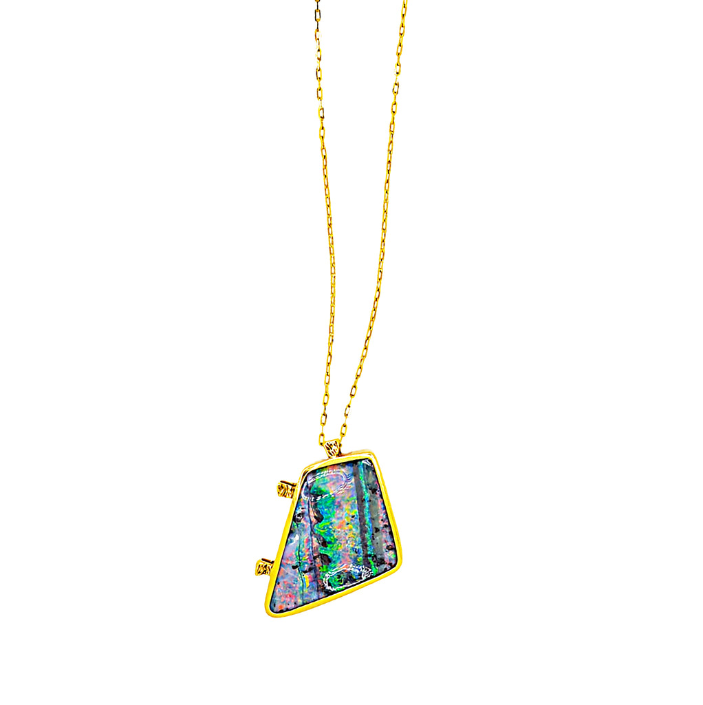 18K Yellow Gold with Opal Necklace