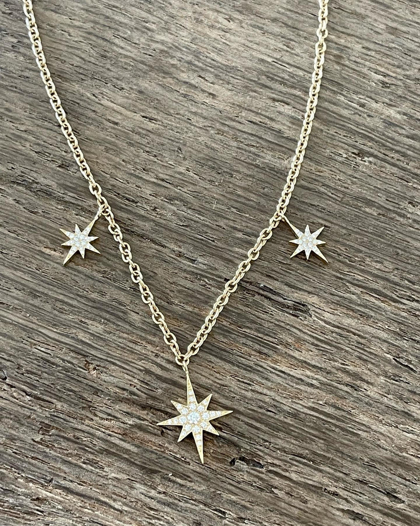 18k Yellow Gold North Star Necklace